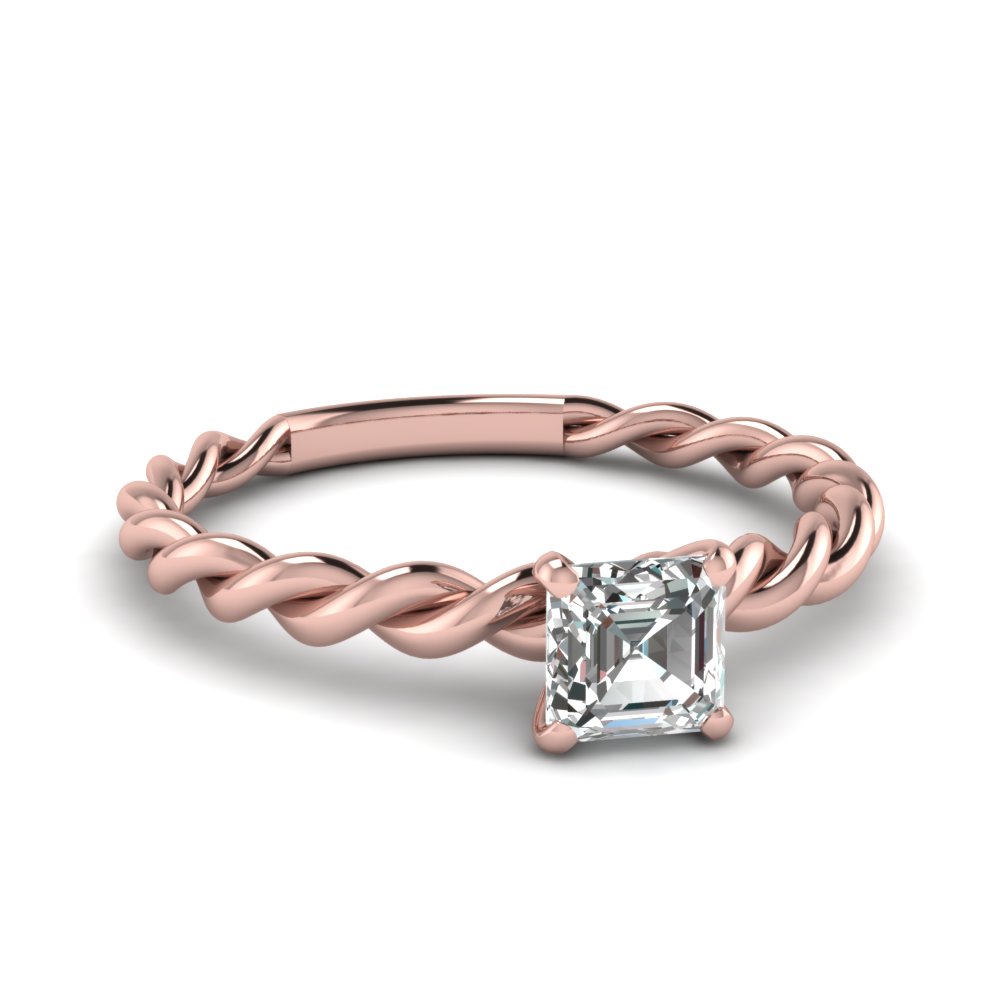 Rose Gold Asscher Diamond Ring