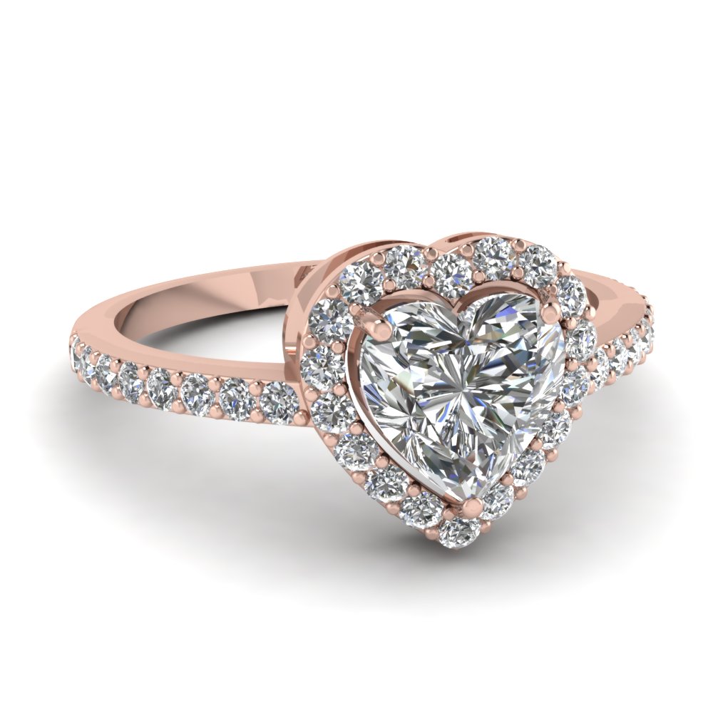 Heart Halo Engagement Rings