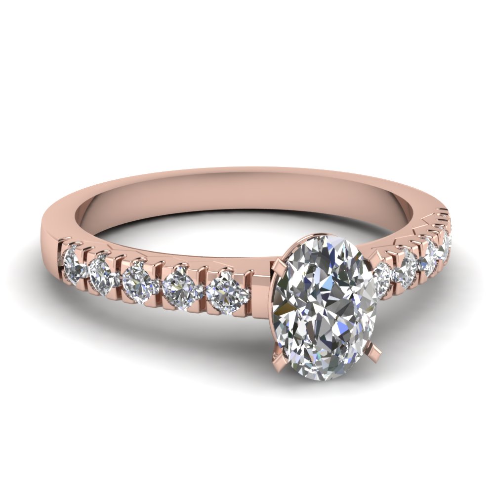 3/4 Carat Oval Diamond Engagement Ring For Women