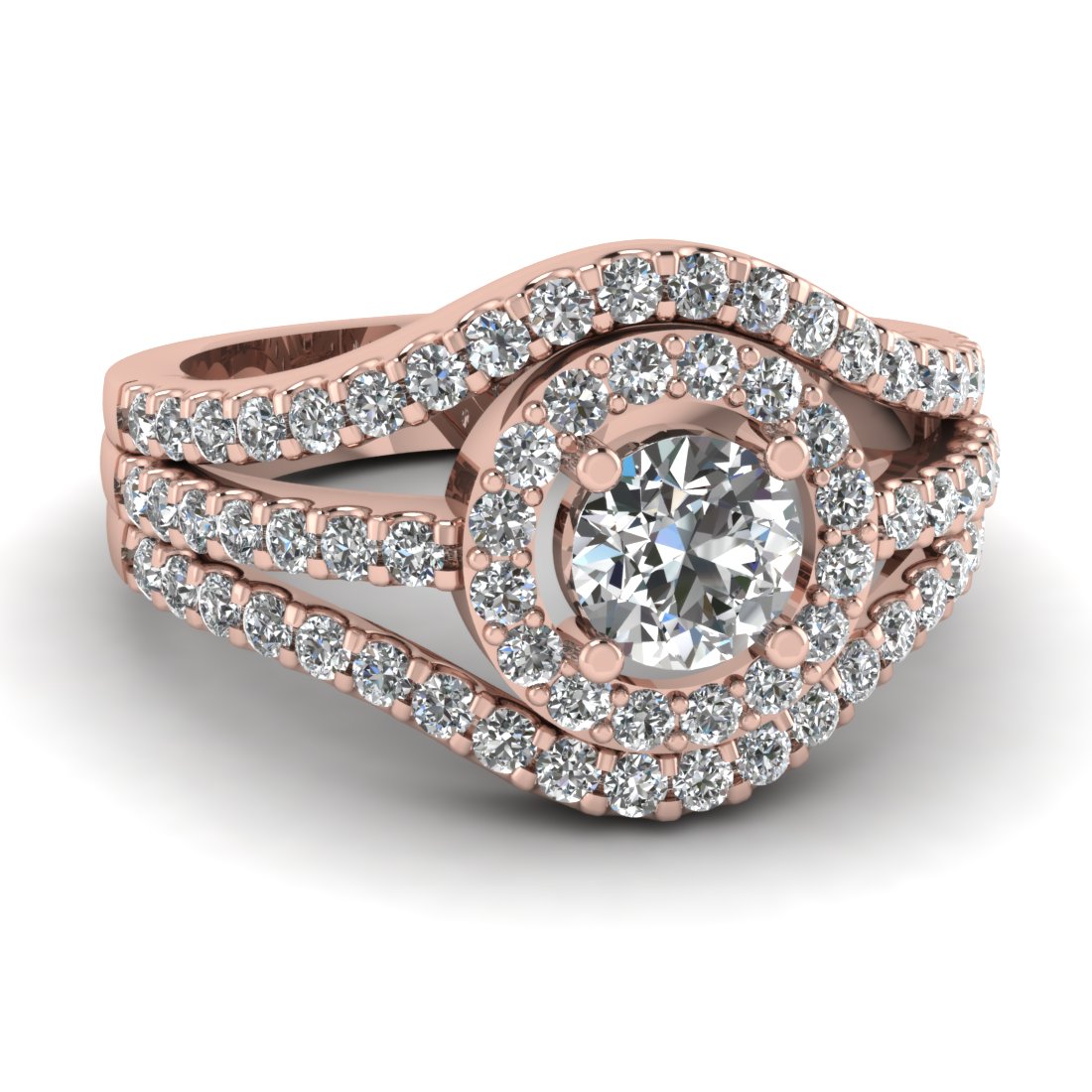 rose-gold-round-white-diamond-engagement-wedding-ring-in-pave-set ...