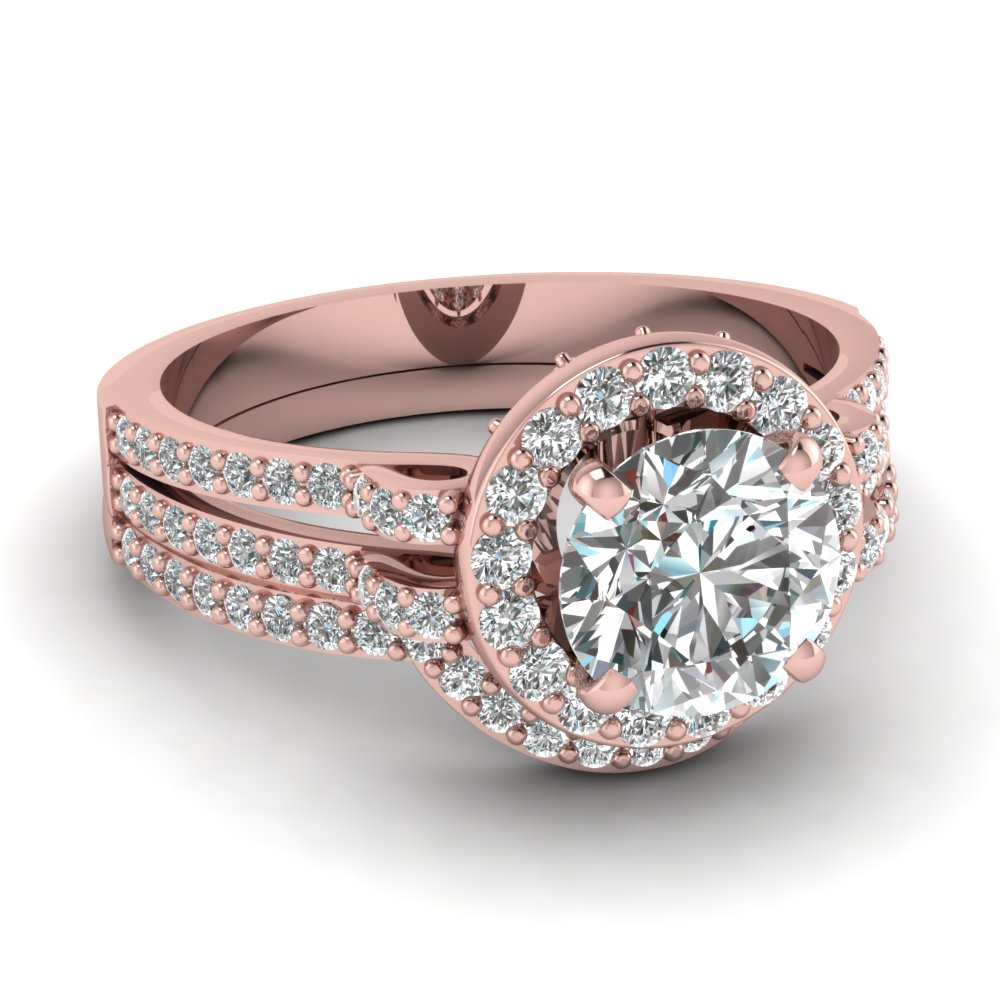 rose gold wedding ring sets