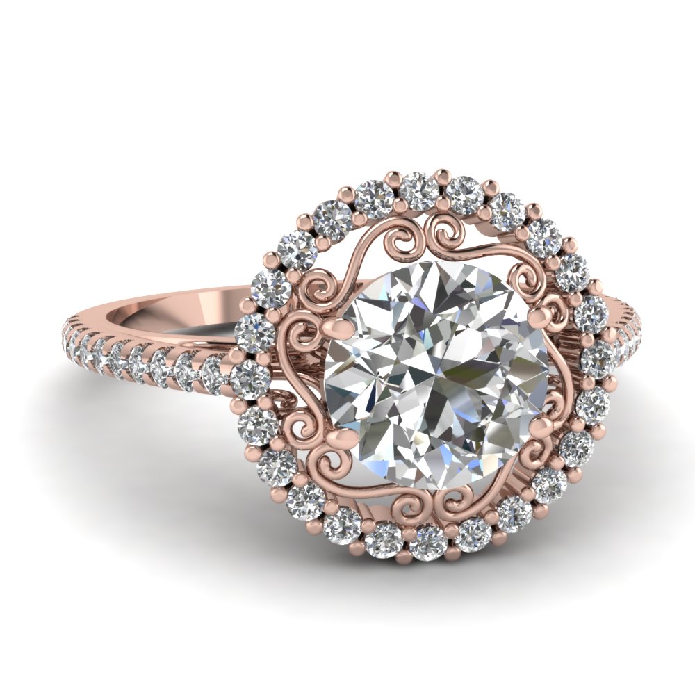 rose gold diamond engagement rings