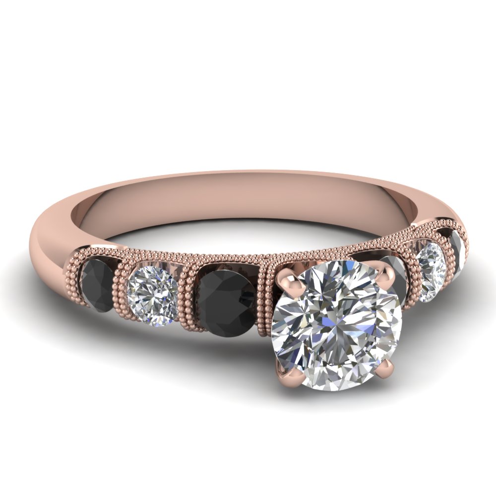 30 Elegant Black Diamond Rose Gold Engagement Rings
