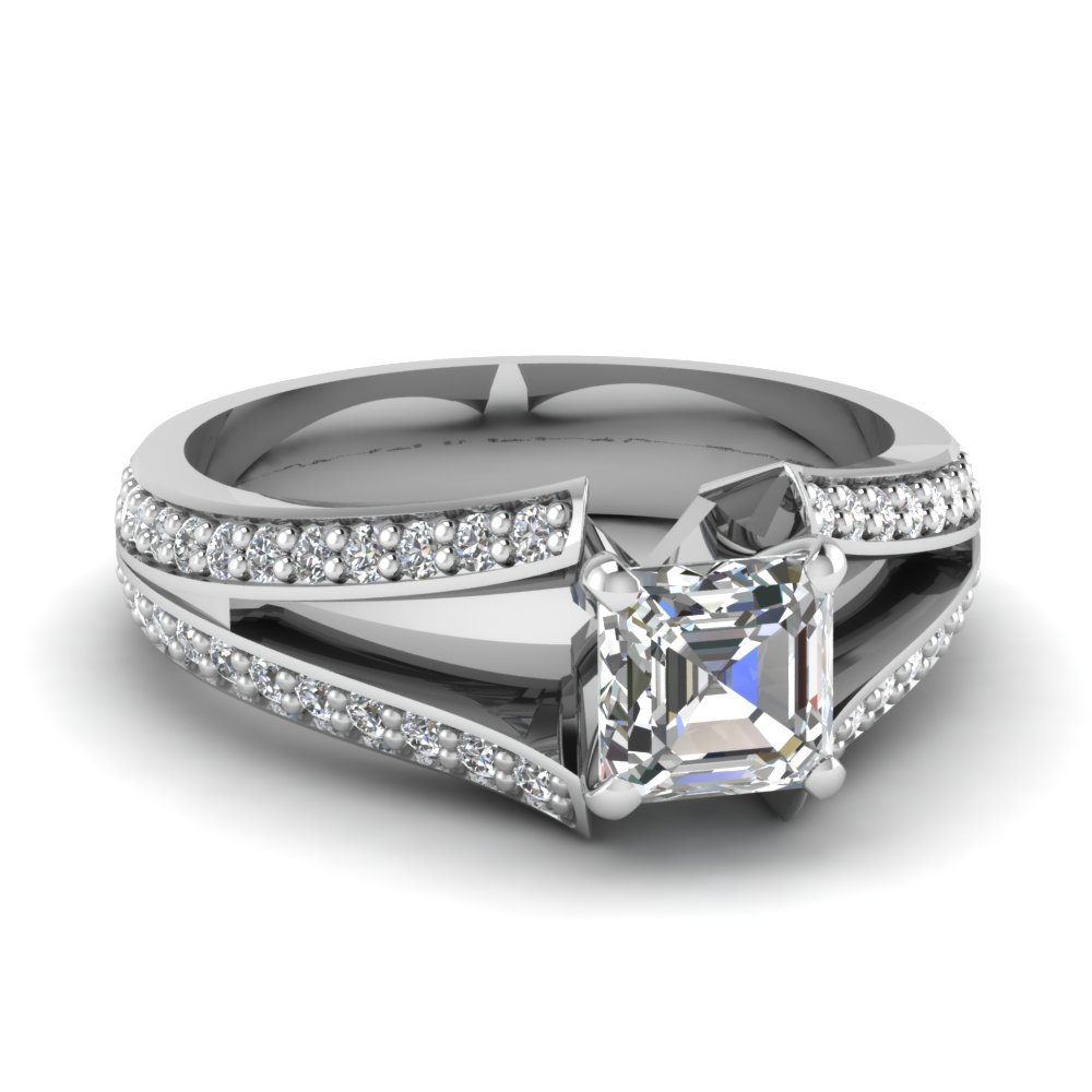 One Carat Asscher Cut Diamond Ring For Her