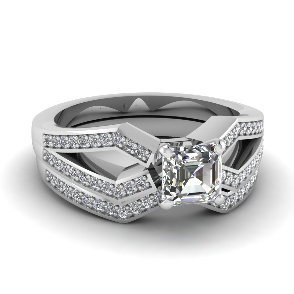 white-gold-asscher-white-diamond-engagement-wedding-ring-in-pave-set ...