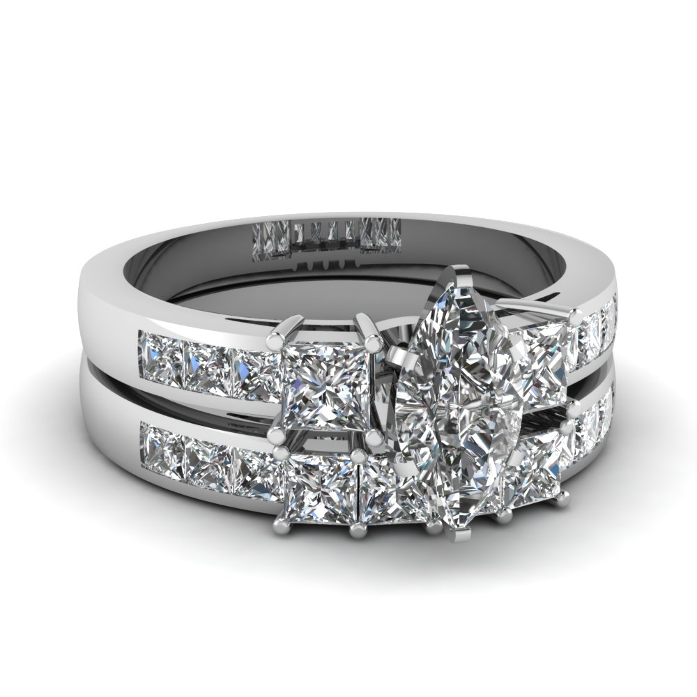 Marquise Diamond Wedding Ring Sets