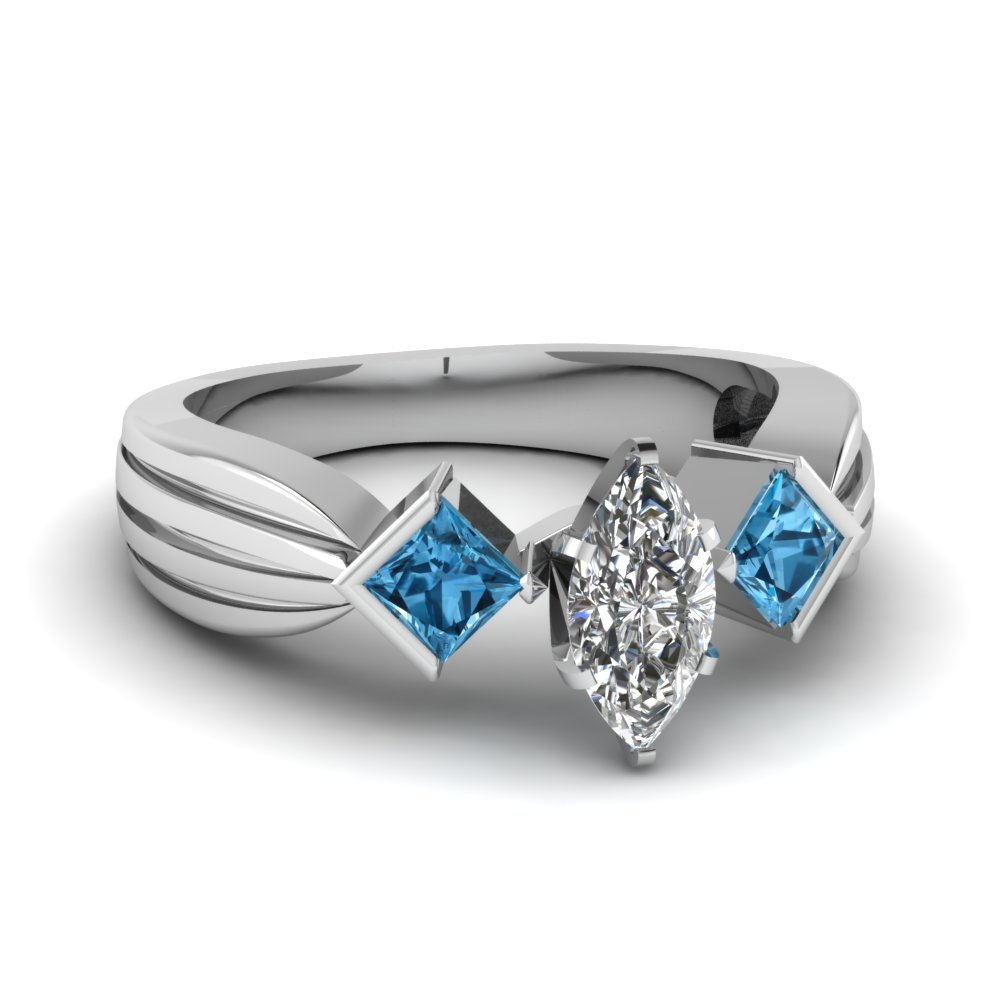 Unique Beautiful 3 Stone Modern Diamond Ring