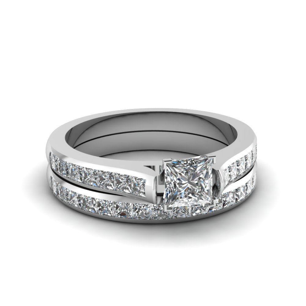 Diamond channel set wedding ring