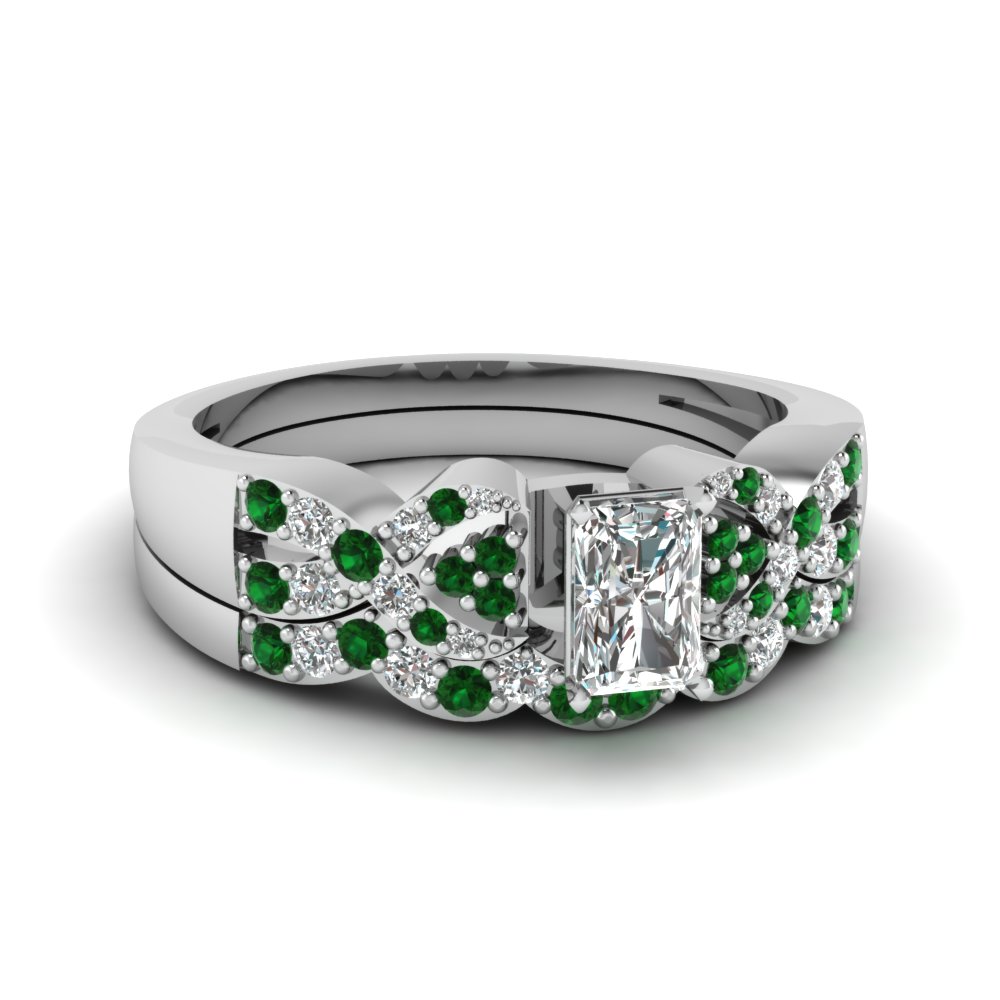 ... engagement-wedding-ring-with-green-emerald-in-prong-set