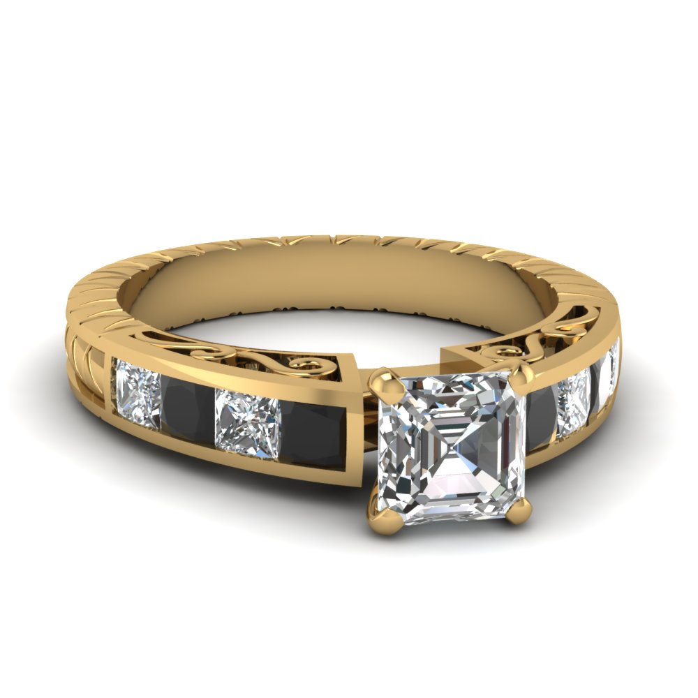 Asscher Cut Diamond Engagement Ring 
