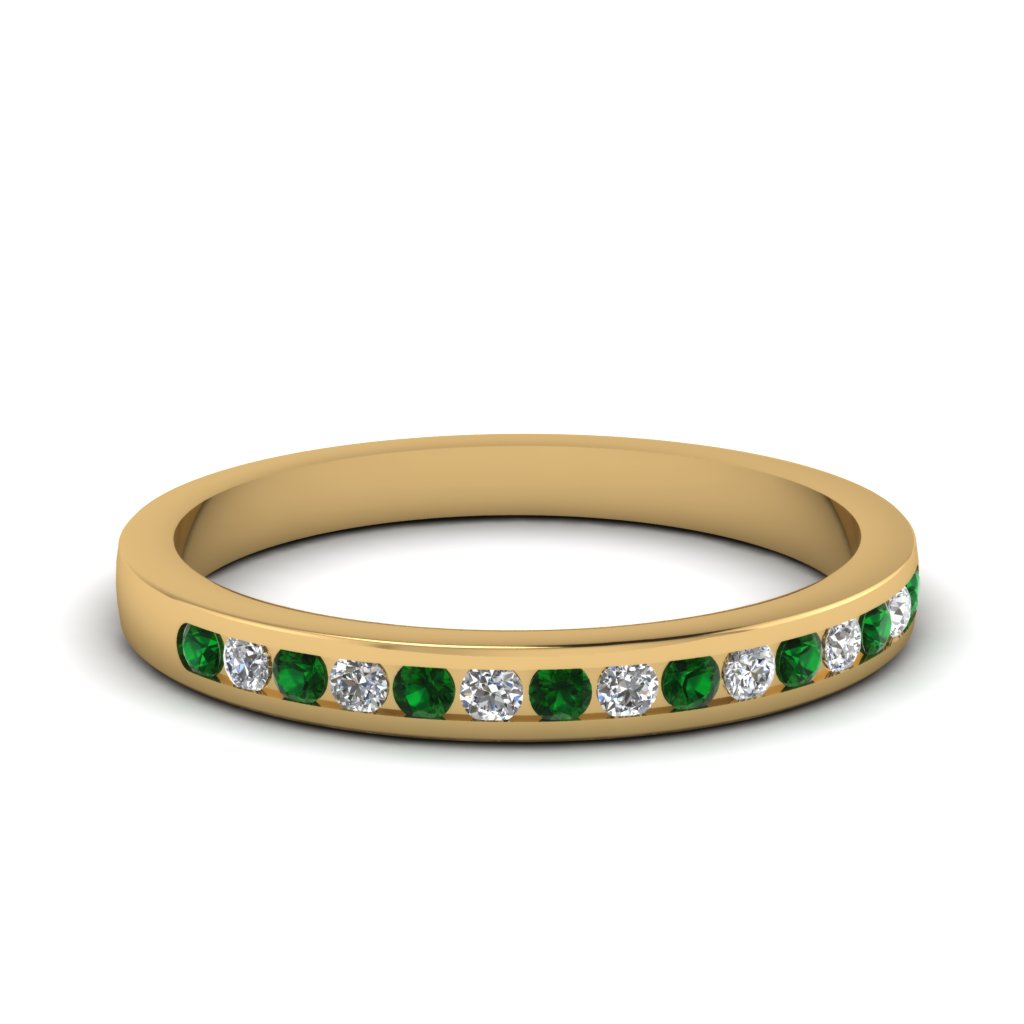 14k Yellow Gold Rings In Green Emerald